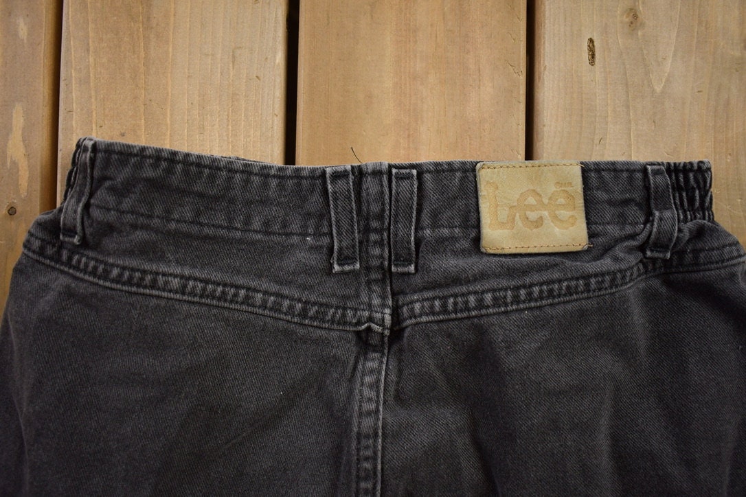 Vintage 1990s Lee Black Denim Jeans Size 30x27