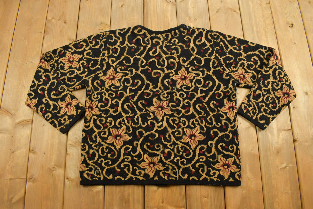 Vintage 1990s Classic Elements Floral Cardigan Sweater