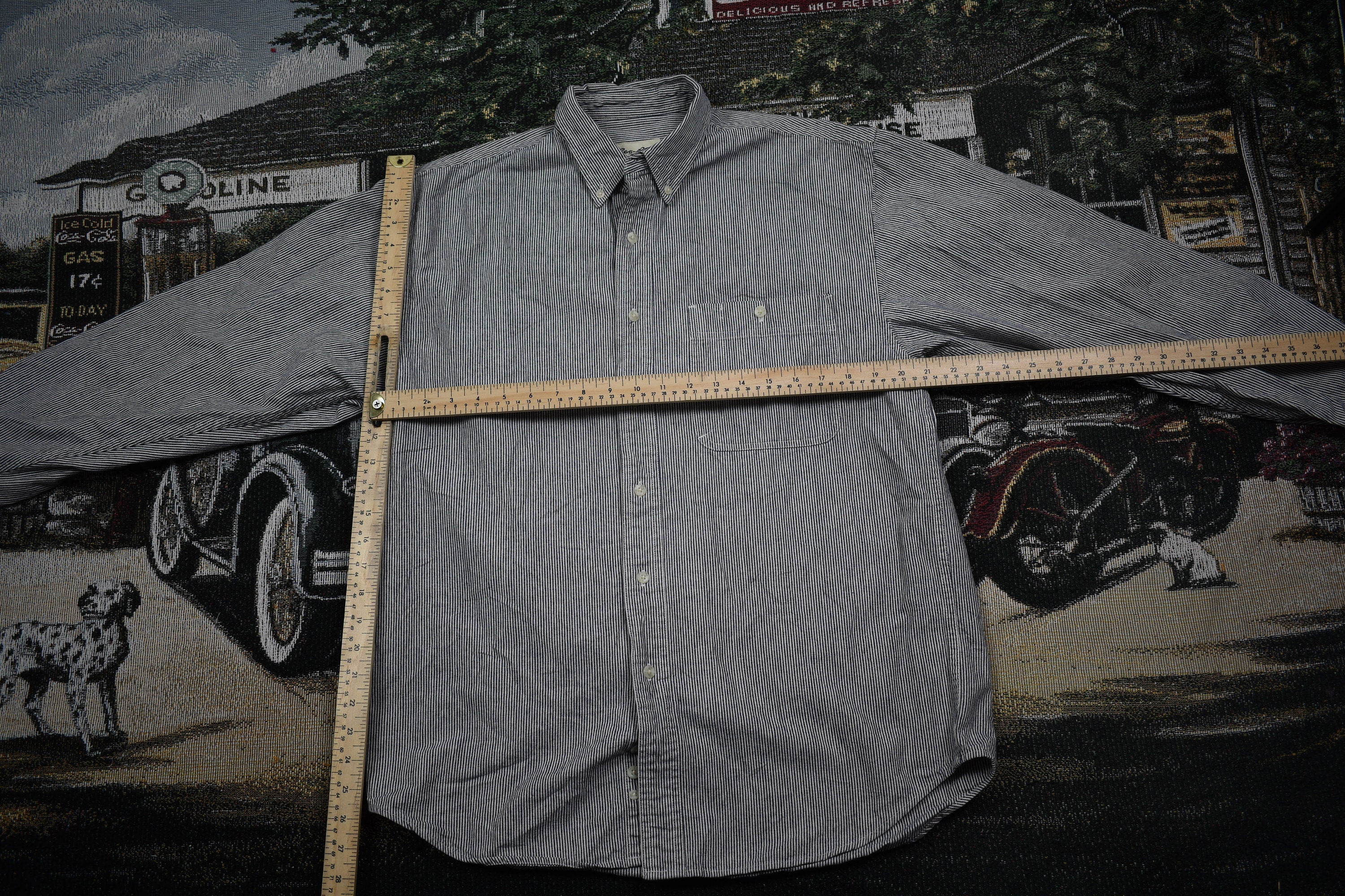 Vintage 1990s Eddie Bauer Button Up Shirt  Striped Pattern Print  Outdoor  Wilderness  Lifestyle Brand  Casual Wear  Dress Shirt