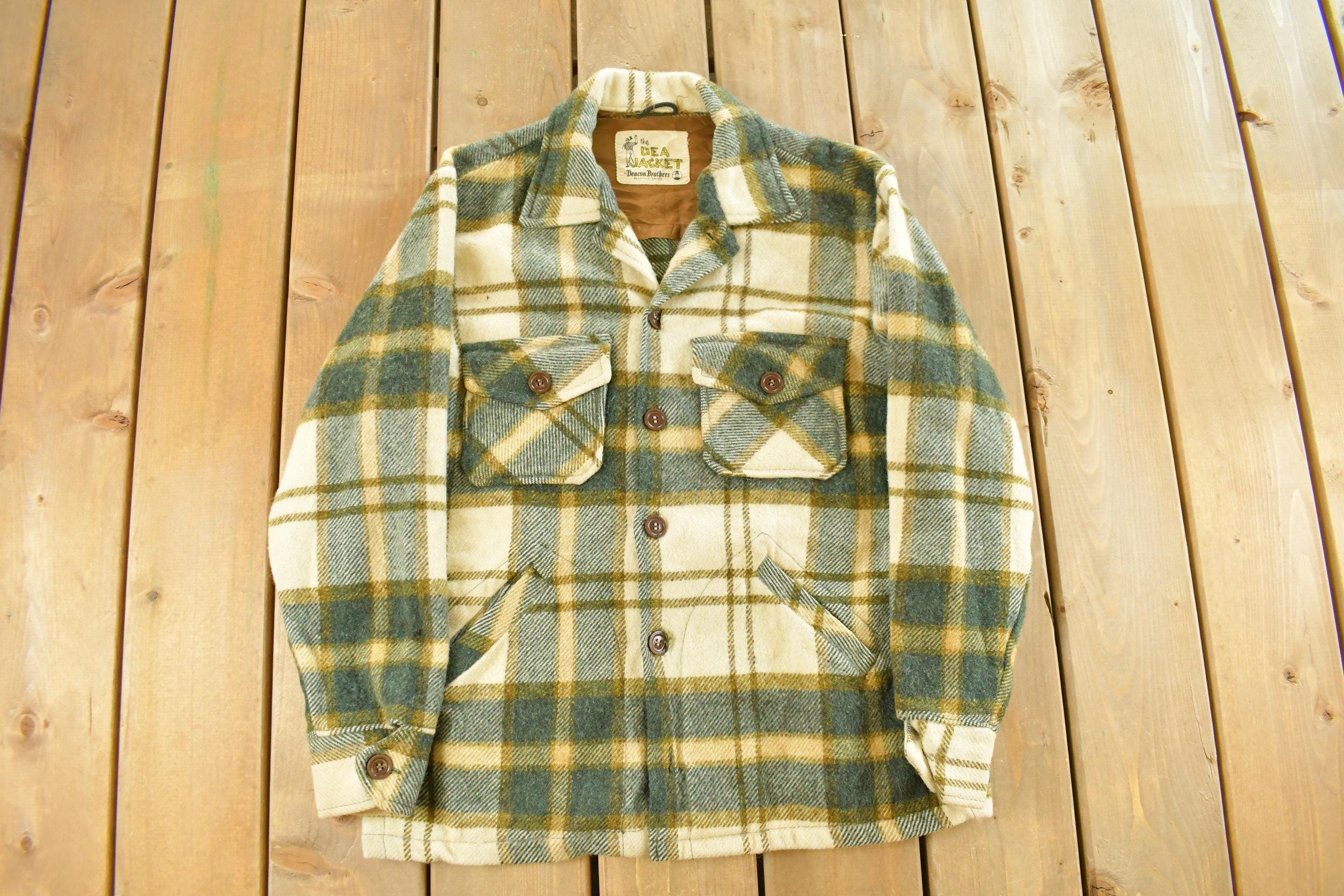 Vintage 1970s Deacon Brothers Flannel Shirt Jacket Men's Medium