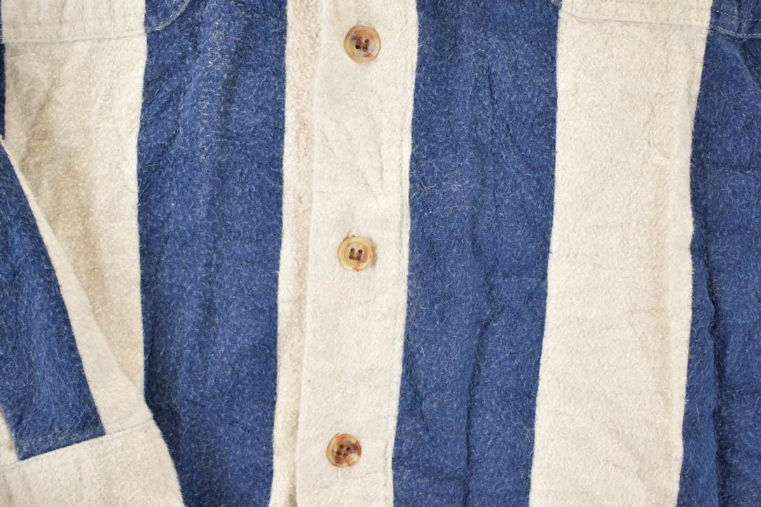 Vintage 1990s Eddie Bauer Vertical Stripe Western Style Button Up Shirt Men's Large