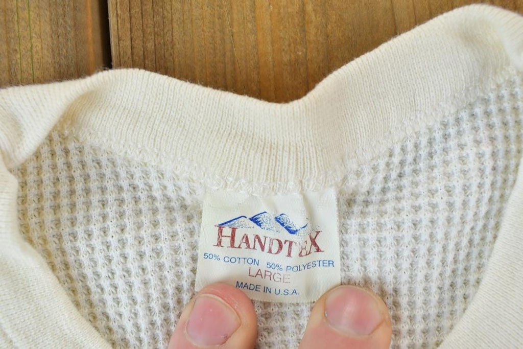Vintage 1990s Hand Tex Waffle Knit Crewneck Sweater