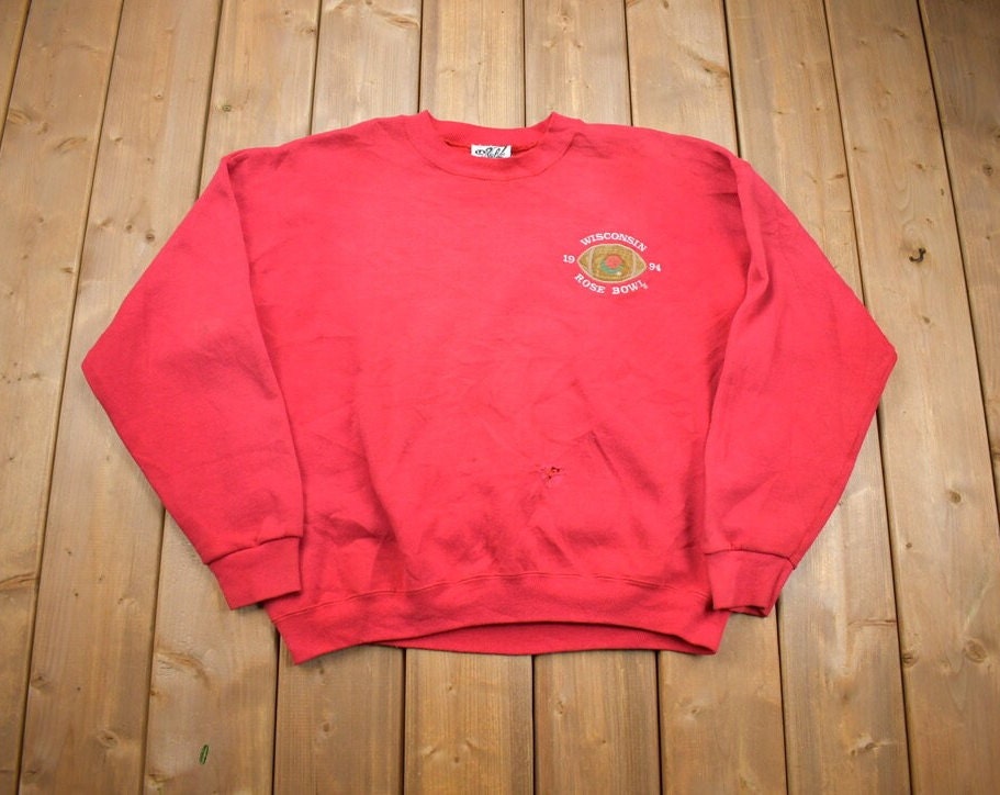 Vintage 1990s Wisconsin Rose Bowl Football Crewneck Sweatshirt