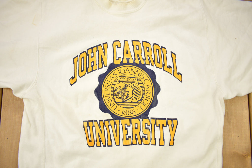 Vintage 1990s John Carroll University Collegiate Champion Reverse Weave Crewneck