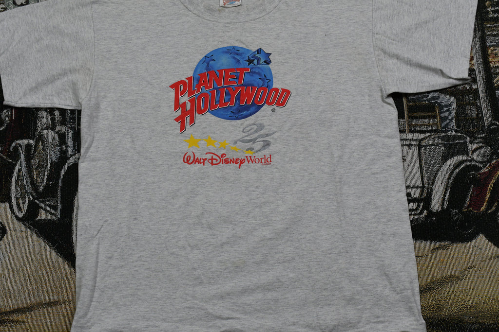 Vintage 1990s Planet Hollywood Walt Disney World Graphic Souvenir T Shirt
