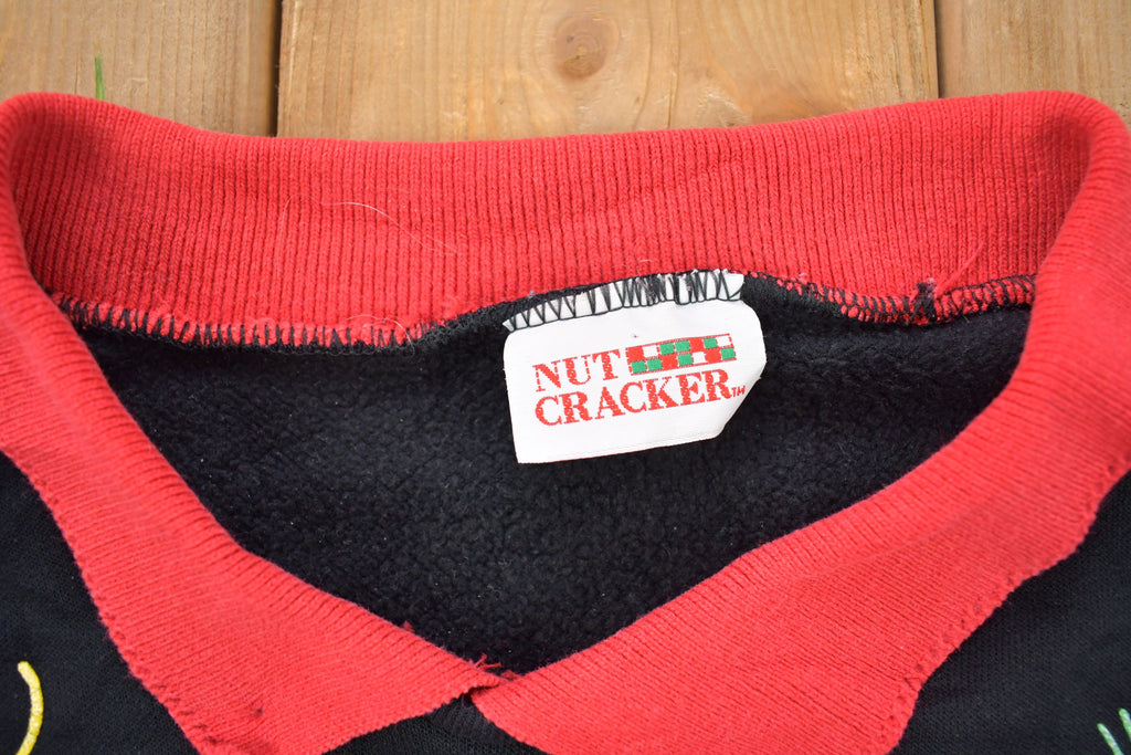 Vintage 1990s Christmas Collared Sweater 90s Holiday Crewneck