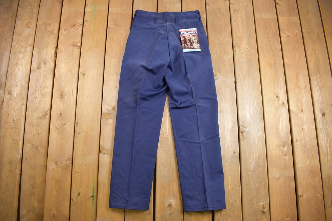 Deadstock Vintage 1980s Steelworks Pleated Trousers Size 30 x 31