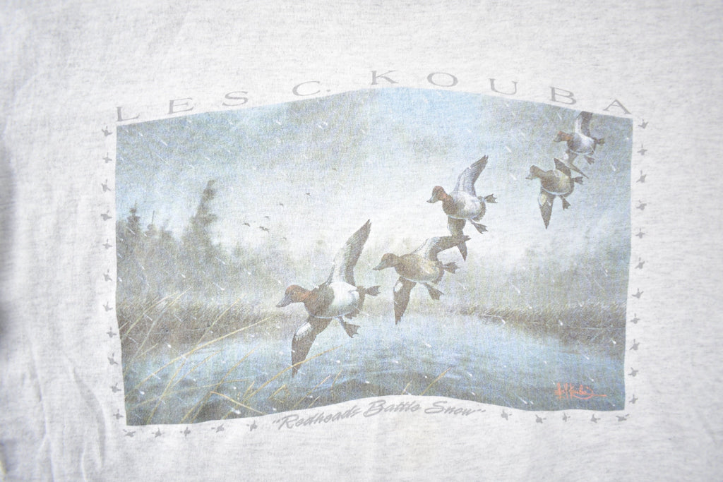 Vintage 1990s Les C Kouba Bird Theme Graphic T-Shirt Made In USA Size XL
