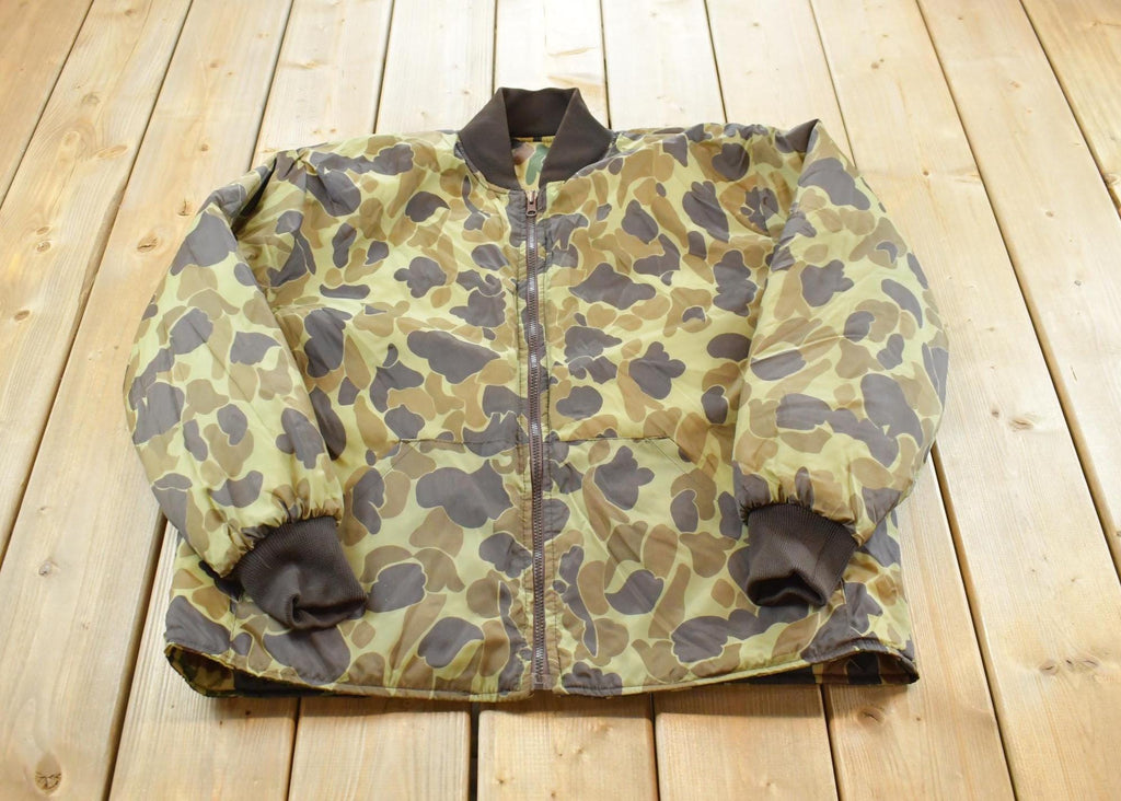 Vintage 1980s Winchester Thermolite Duck Camo Reversible Insulated Windbreaker Jacket Mens XL
