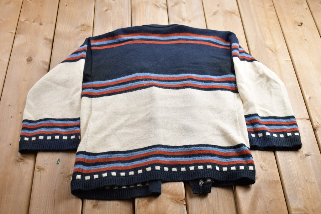 Vintage 1990s 100% Acrylic Knitted Patterned Cardigan Sweater