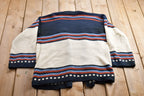 Vintage 1990s 100% Acrylic Knitted Patterned Cardigan Sweater