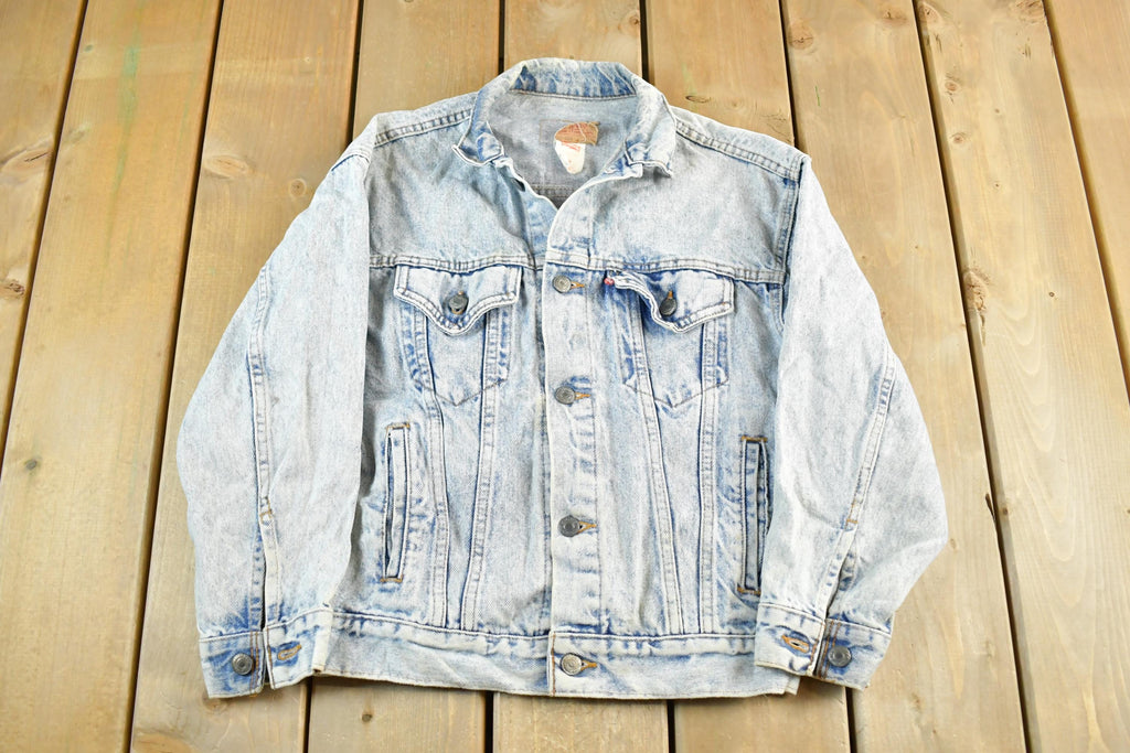 Vintage 1980s Levi's Acid Wash Denim Jean Trucker Jacket Men's Small