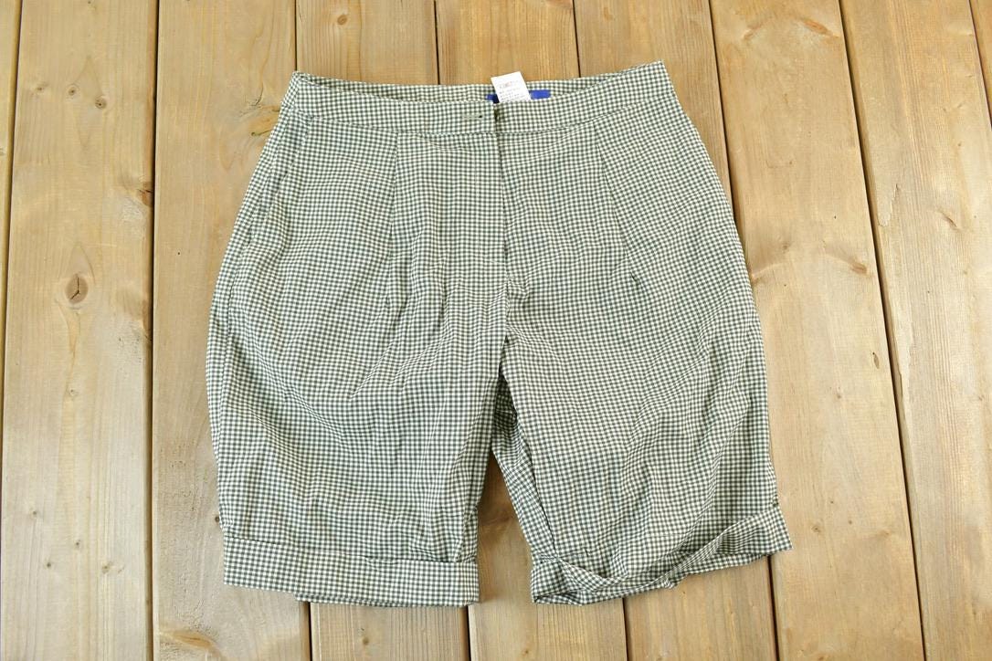 Vintage 1990s ISO Face Plaid Dress Shorts