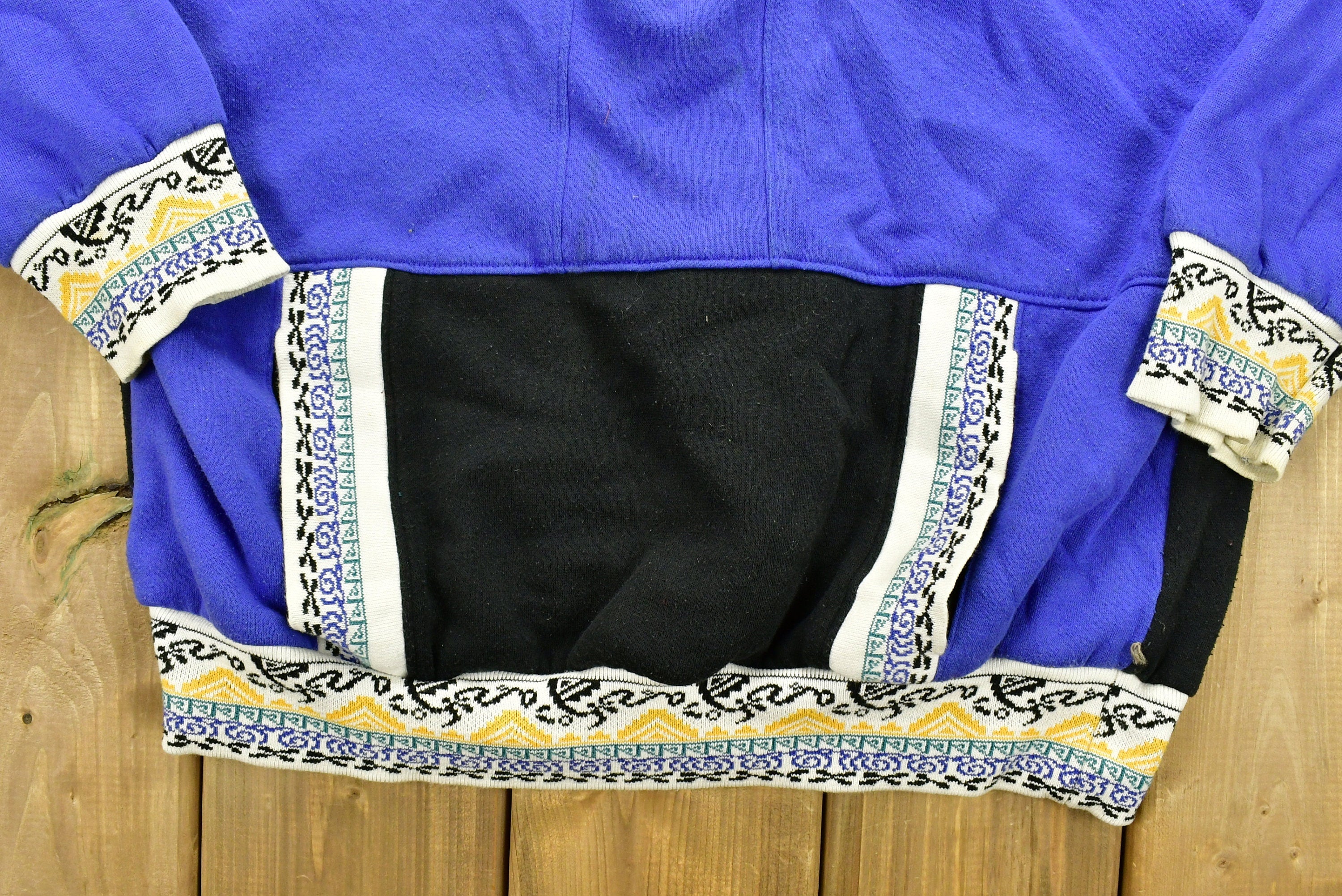 Vintage 1990s Abstract Aztec Quarter Zip Crewneck Sweatshirt