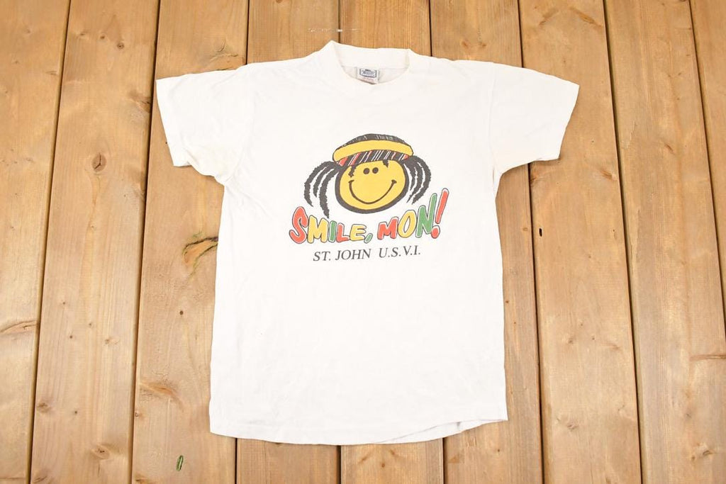 Vintage 1990s Smile Mon US Virgin Islands Souvenir Travel T-Shirt Youth M