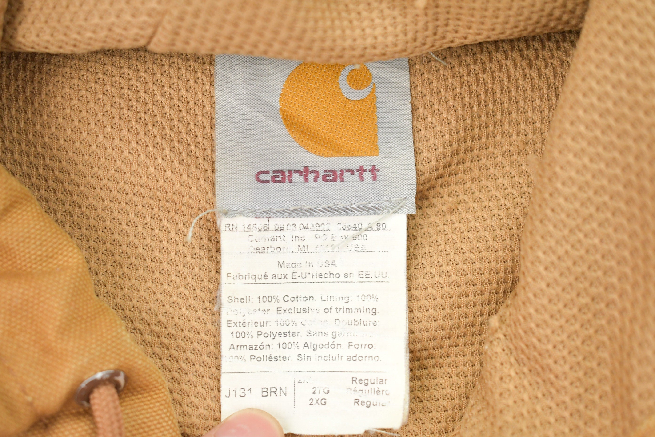 Vintage 1990s Carhartt Full Zip Hooded Jacket