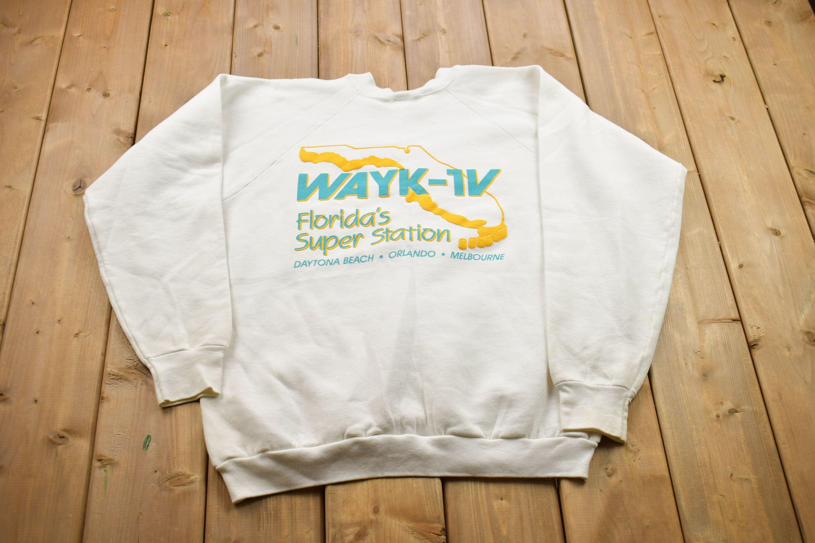 Vintage 1990s WAYK-1V Florida Super Station Crewneck Sweatshirt