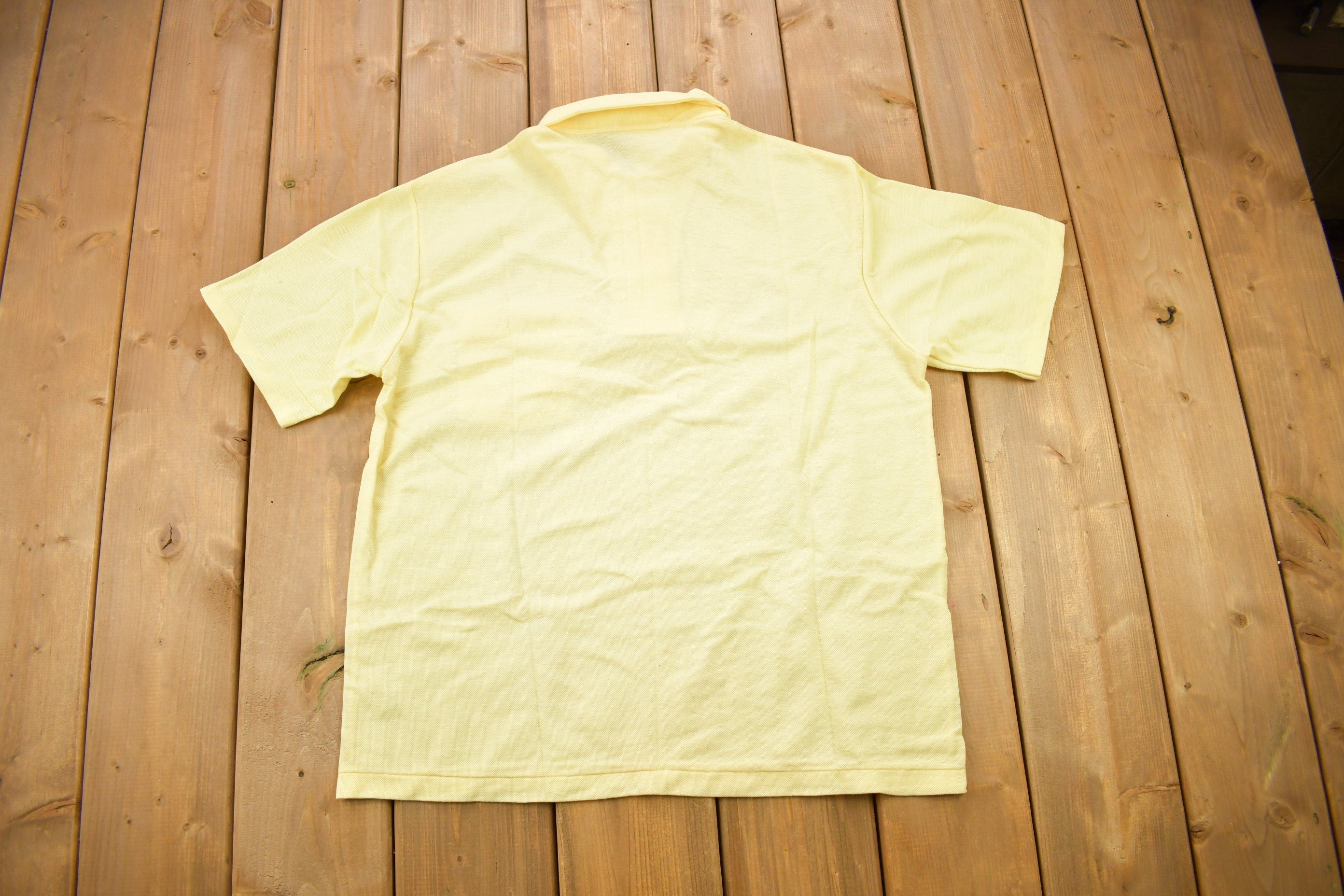 Vintage 1970s Deadstock American Aero Lights Embroidered Polo T Shirt