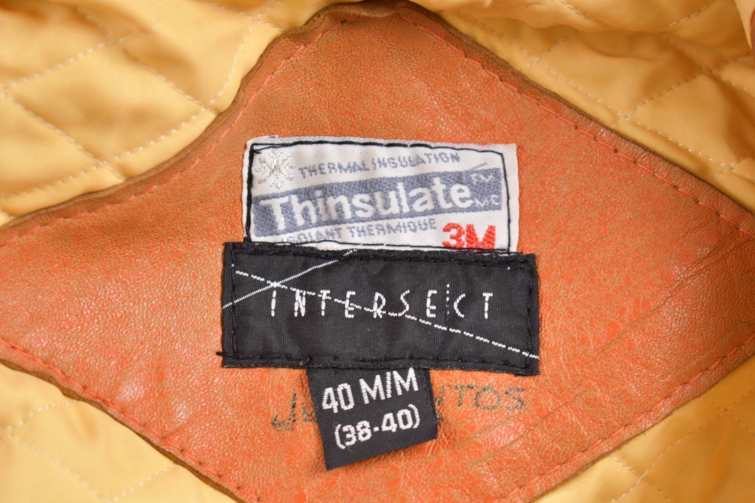 Vintage 1990s Intersect Colorful Leather Jacket