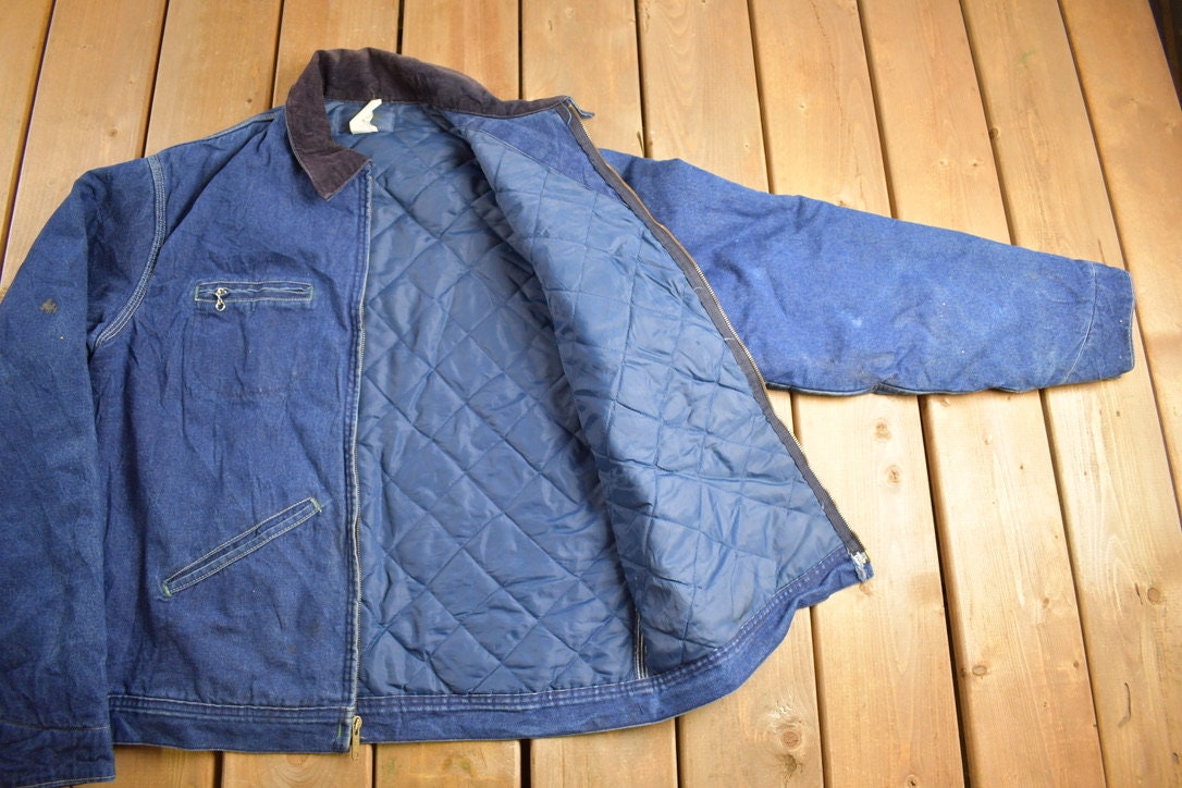 Vintage 1980s Osh Kosh Quilt Lined Denim Jean Jacket