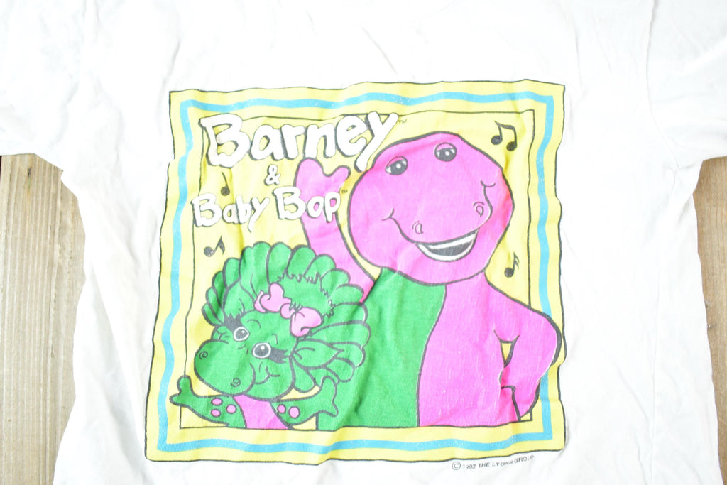 Vintage 1992 Barney And Baby Bop Souvenir Cartoon T-Shirt Youth XS