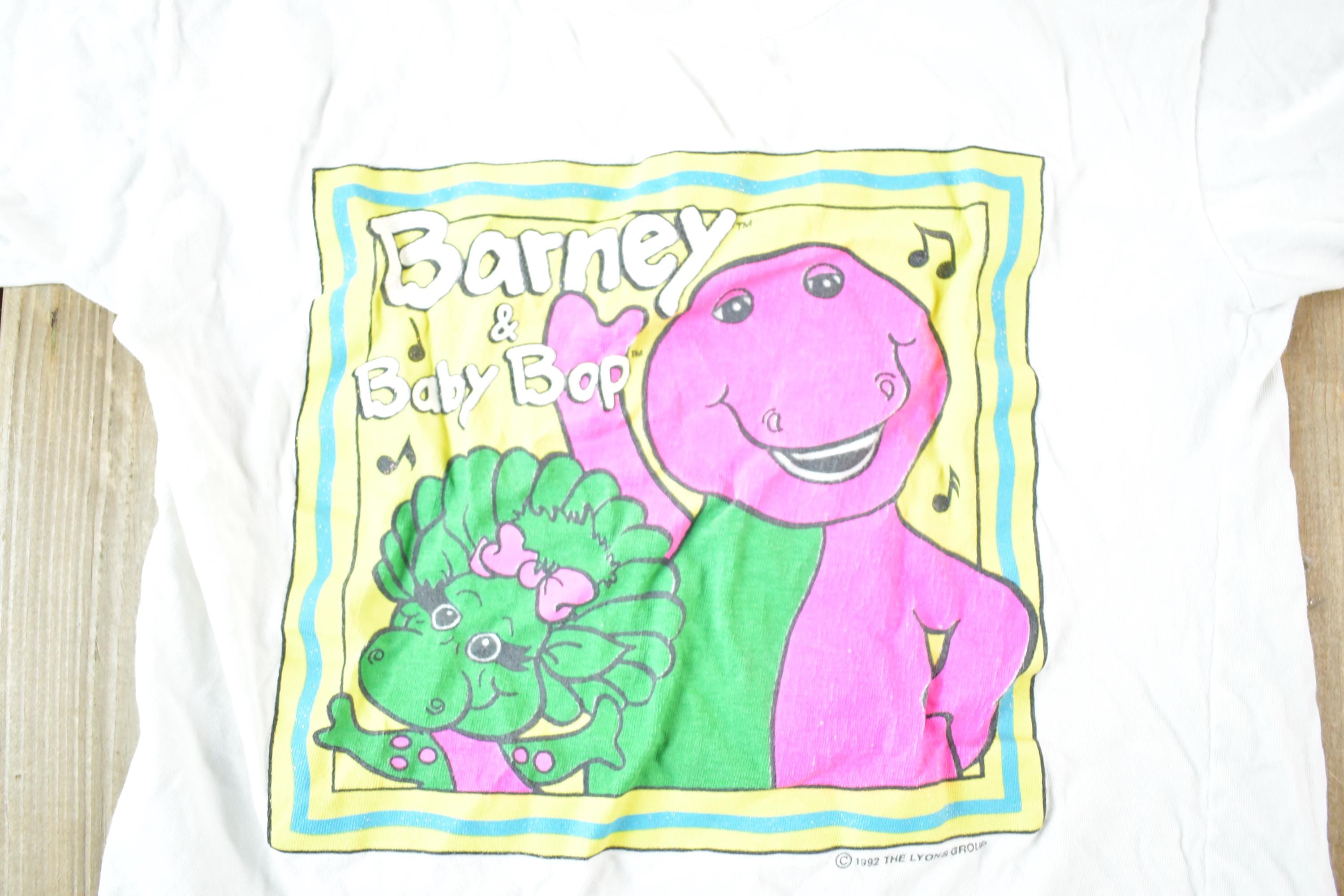 Vintage 1992 Barney And Baby Bop Souvenir Cartoon T-Shirt Youth XS