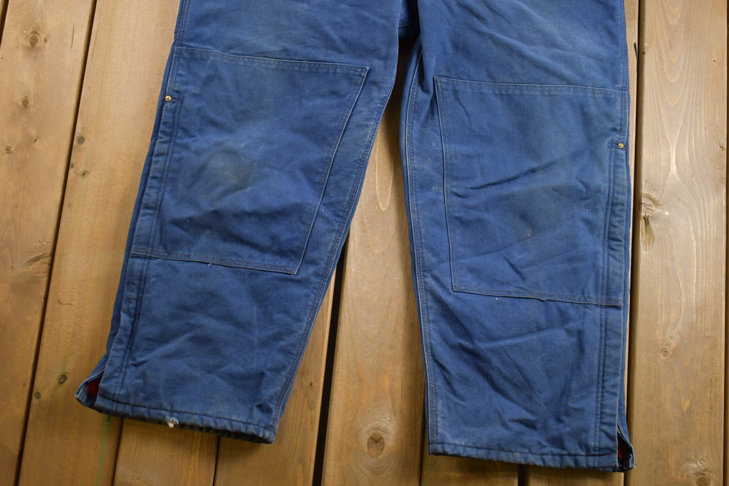 Vintage 1980s Carhartt Blue Canvas Double Knee Overalls