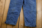 Vintage 1980s Carhartt Blue Canvas Double Knee Overalls
