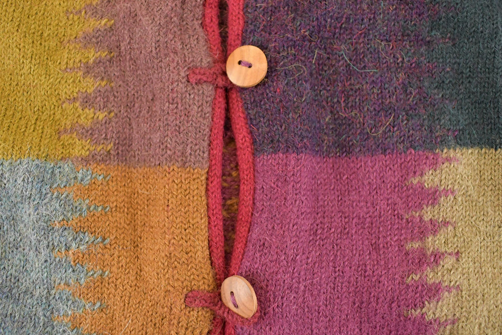 Vintage 1990s Alpaca Wool Knit Cardigan Sweater Women's M /