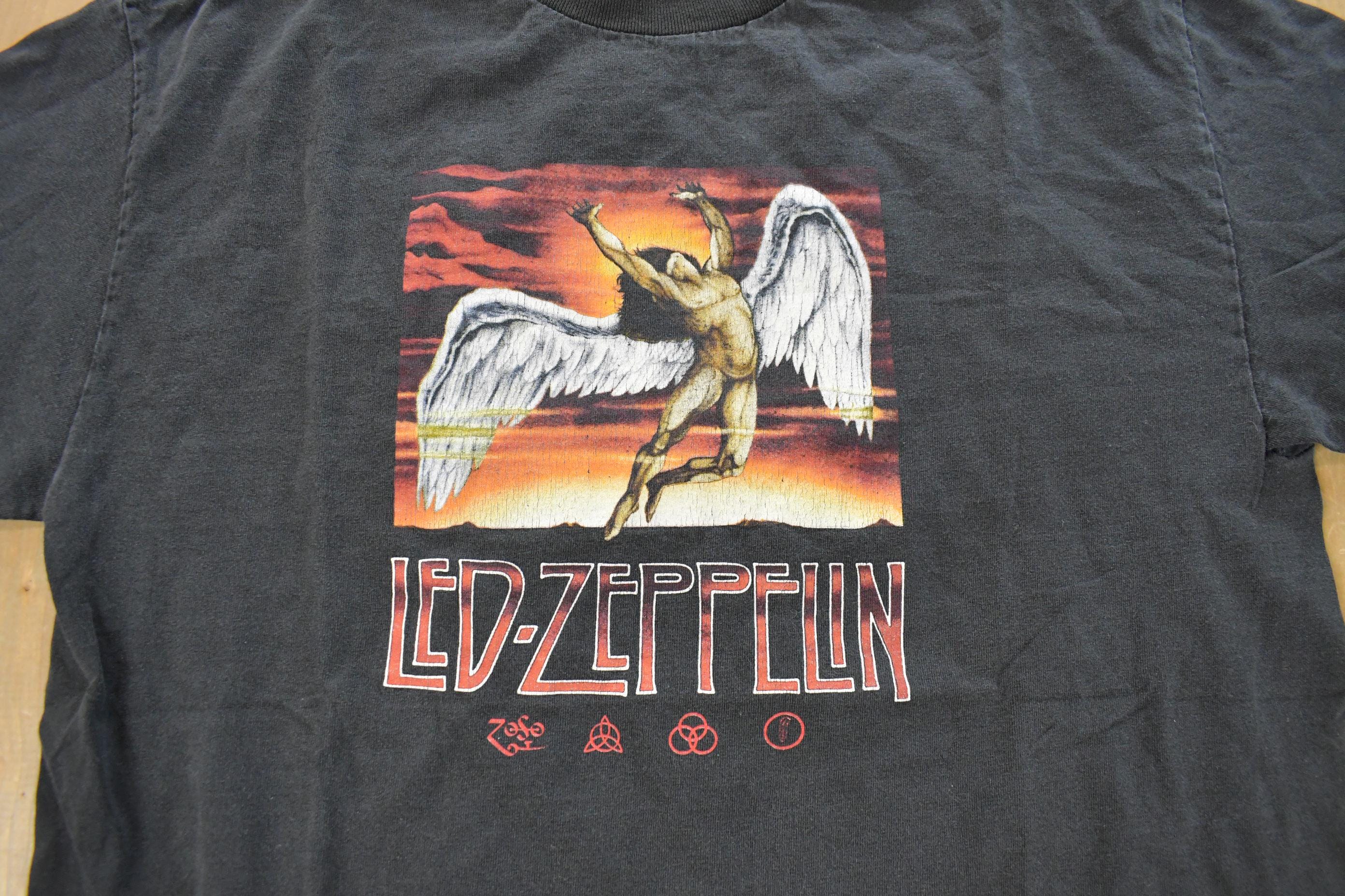 Vintage 1990s Led Zeppelin Icarus Swansong Graphic Artimonde Band T-Shirt Men's Medium
