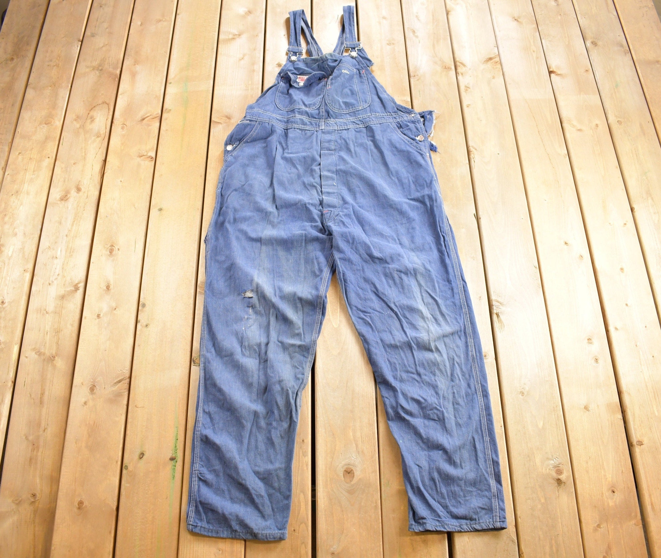 Vintage 1970s Big B Brotherhood Denim Overalls Size 42 x 30