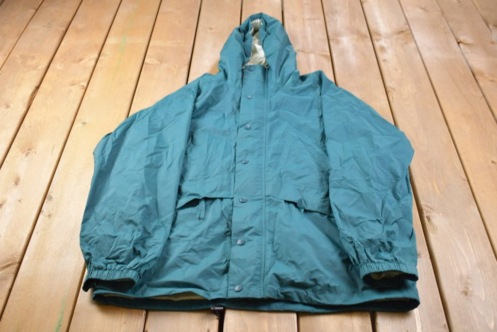 Vintage 1990s LL Bean Stowaway Hooded Raincoat