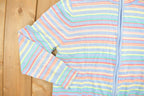 Vintage 1990's SAG Harbour Rainbow Striped Zip Up Jacket