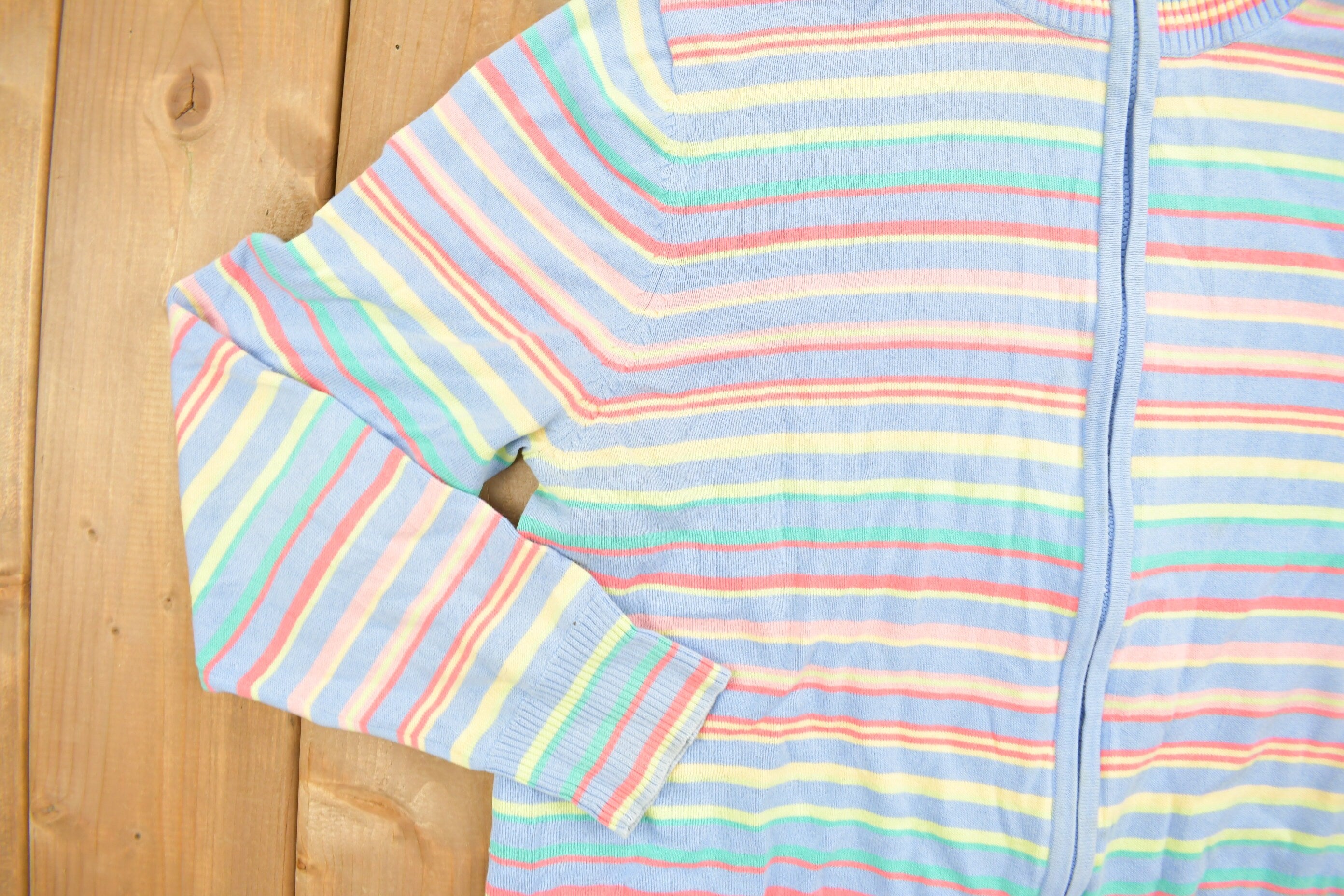 Vintage 1990's SAG Harbour Rainbow Striped Zip Up Jacket