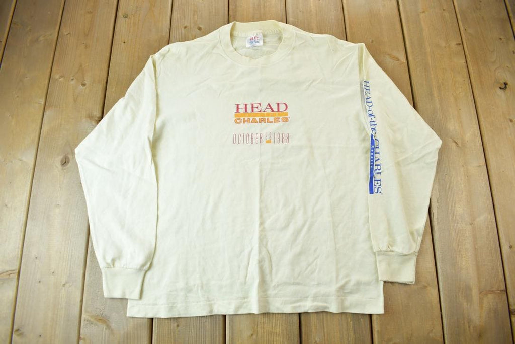 Vintage 1988 Head Of The Charles Kayaking Graphic T Shirt