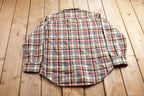 Vintage 1990s JC Penney Plaid Wool Flannel Button Up Shirt