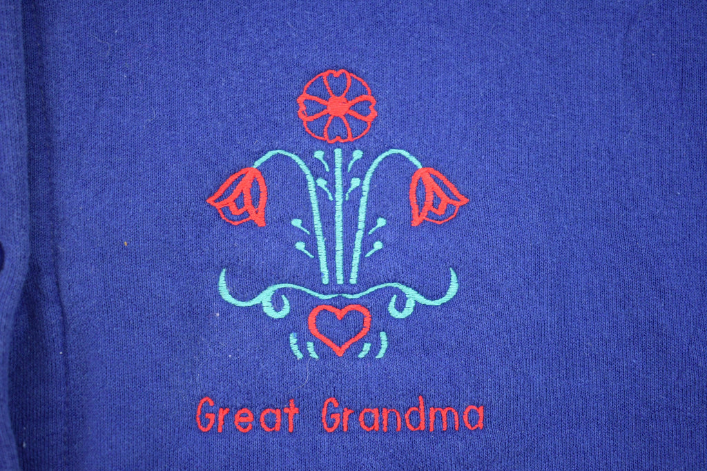 Vintage 1990 Cute Grandma Snap Cardigan Sweatshirt