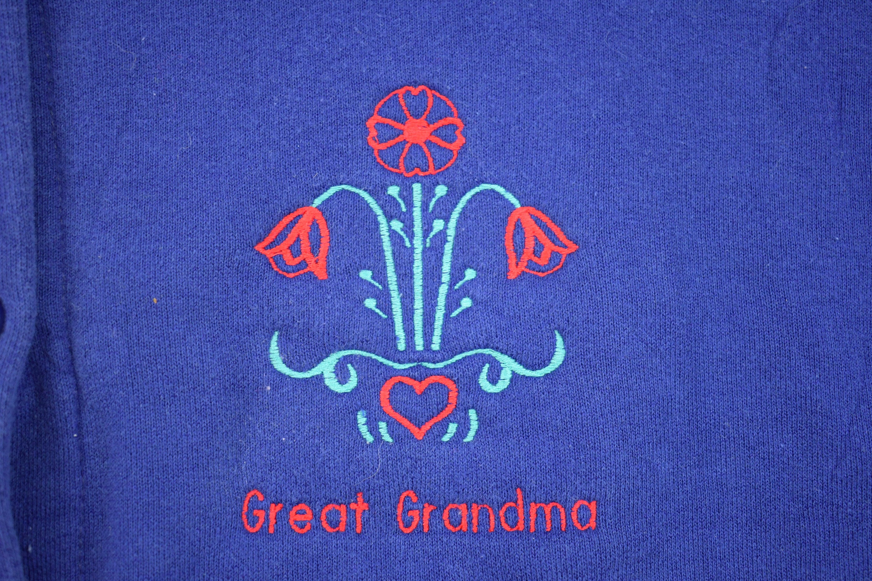Vintage 1990 Cute Grandma Snap Cardigan Sweatshirt