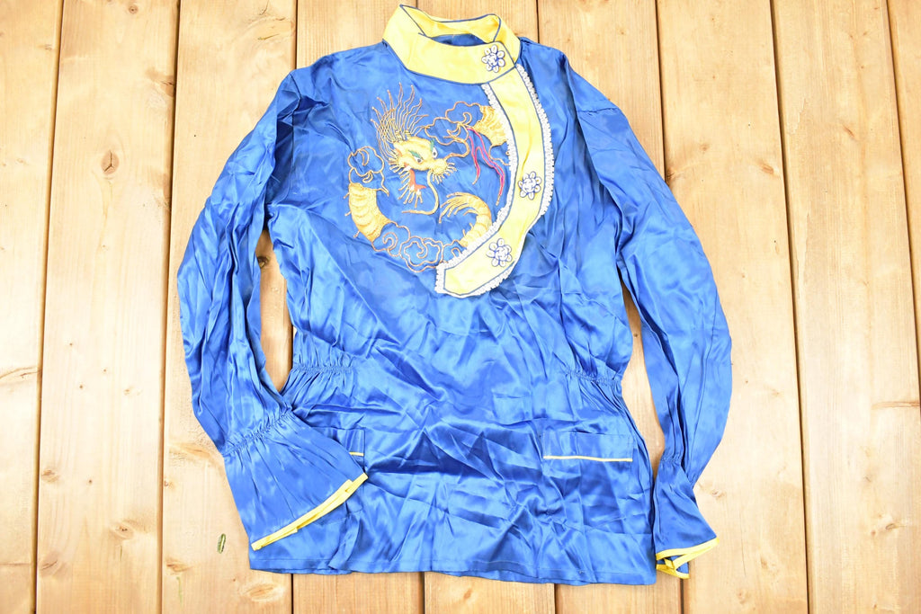 Vintage Y2K Chinese Dragon Button Up Shirt Women's S