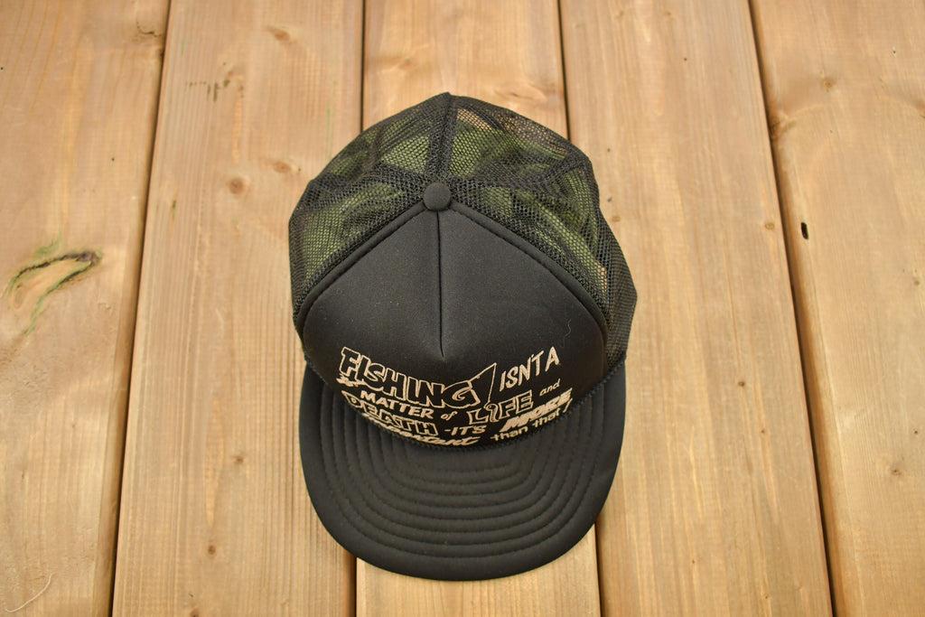 Vintage 1990s Funny Fisherman Theme Trucker Hat