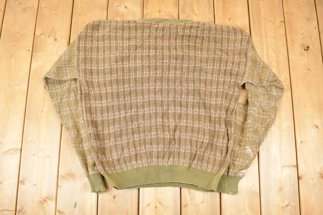 Vintage 1990s S A Bank Knit Crewneck Sweater Men's L