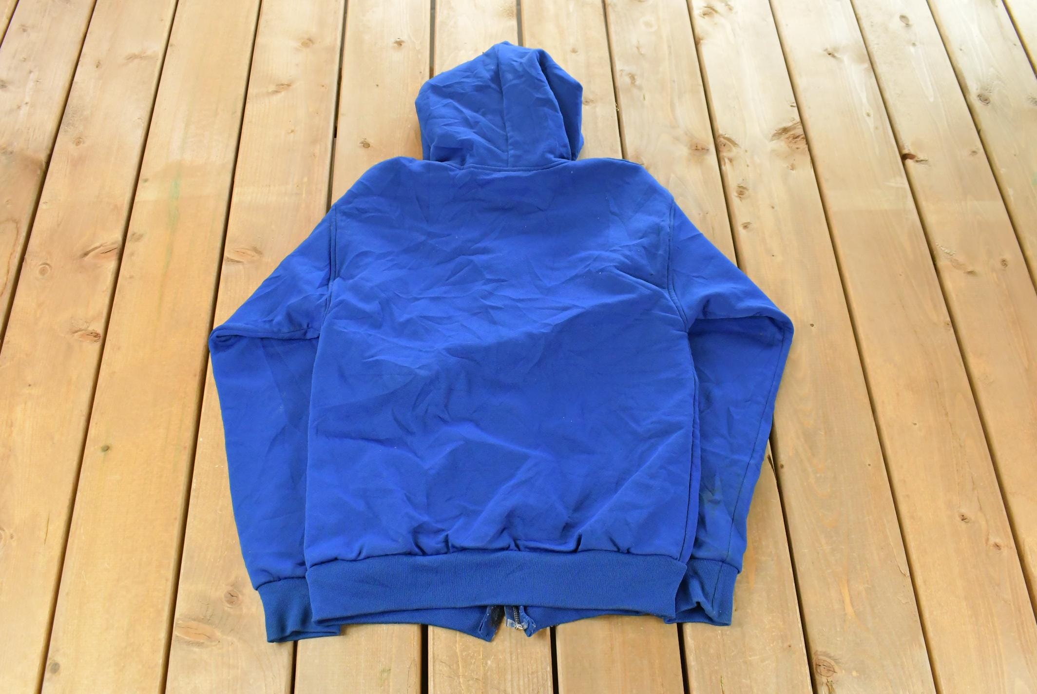 Vintage 1990s Pluma Blank Thermal Lined Full Zip Hoodie Men's Medium