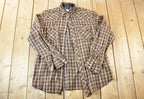 Vintage 1990's Wrangler Plaid Button Up Western Shirt Made In USA