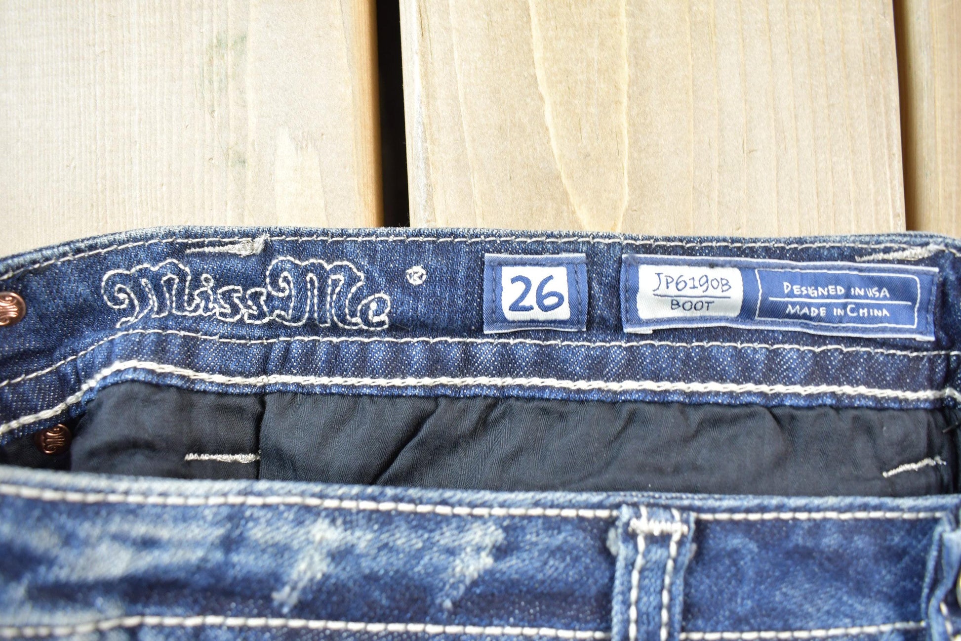 Vintage Y2K Miss Me Bedazzled Low Rise Jeans Size 26x33