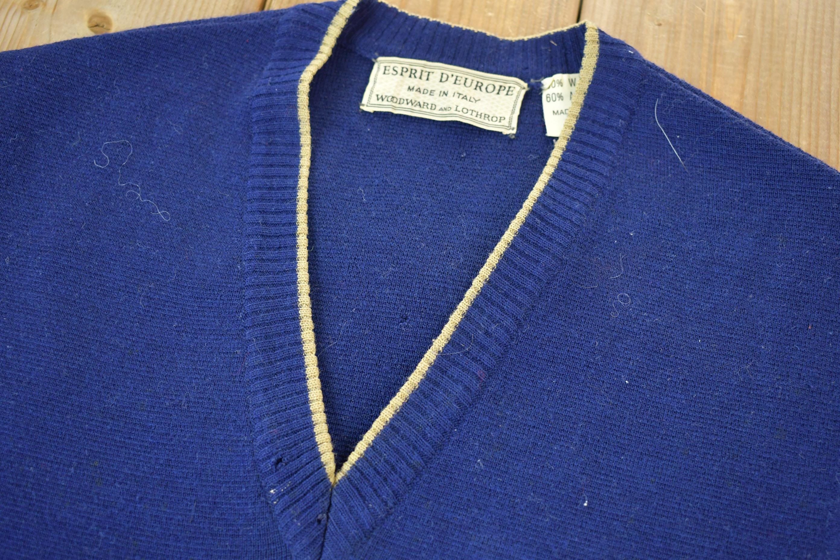 Vintage 1990s Woodward and Lothrop Knit V-Neck Sweater Vest