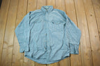 Vintage 1990s Blank Blue Button Up Shirt
