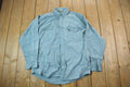 Vintage 1990s Blank Blue Button Up Shirt
