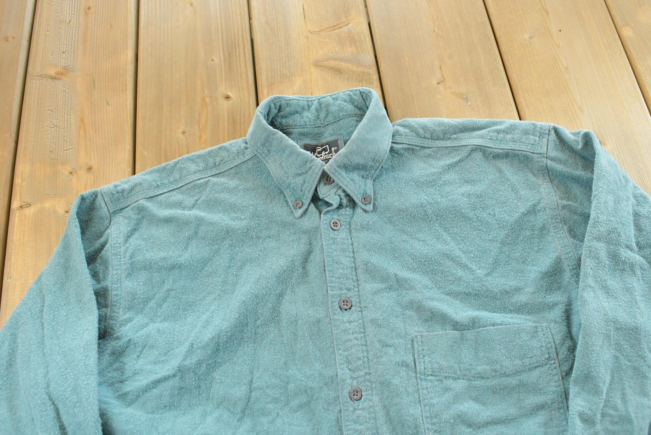 Vintage 19900s Woolrich Chamois Teak Button Up Shirt Mens