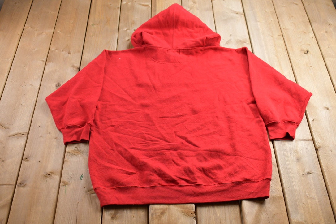 Vintage 1990s Express Athletique Graphic Quarter Zip Hoodie