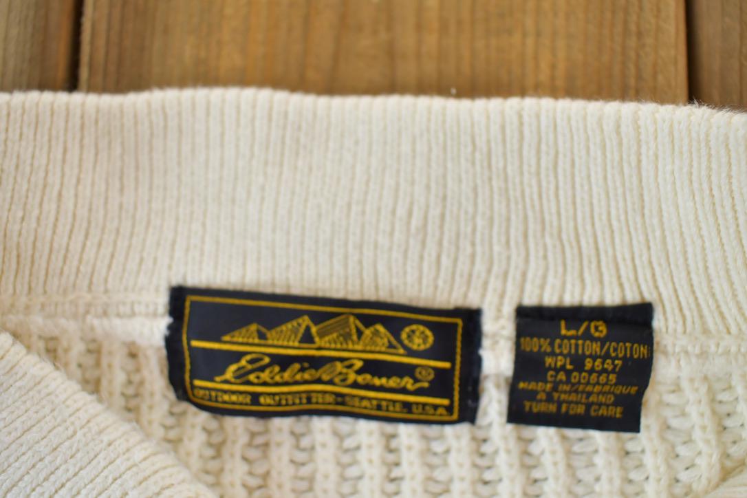 Vintage 1990s Eddie Bauer Quarter Button Knit Crewneck Sweater